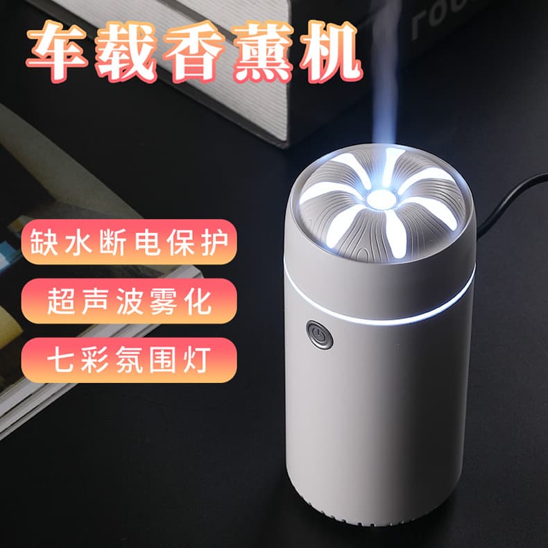 車(chē)載加濕器小型家用桌面靜音七彩氛圍燈車(chē)用便攜大霧量香薰加濕器